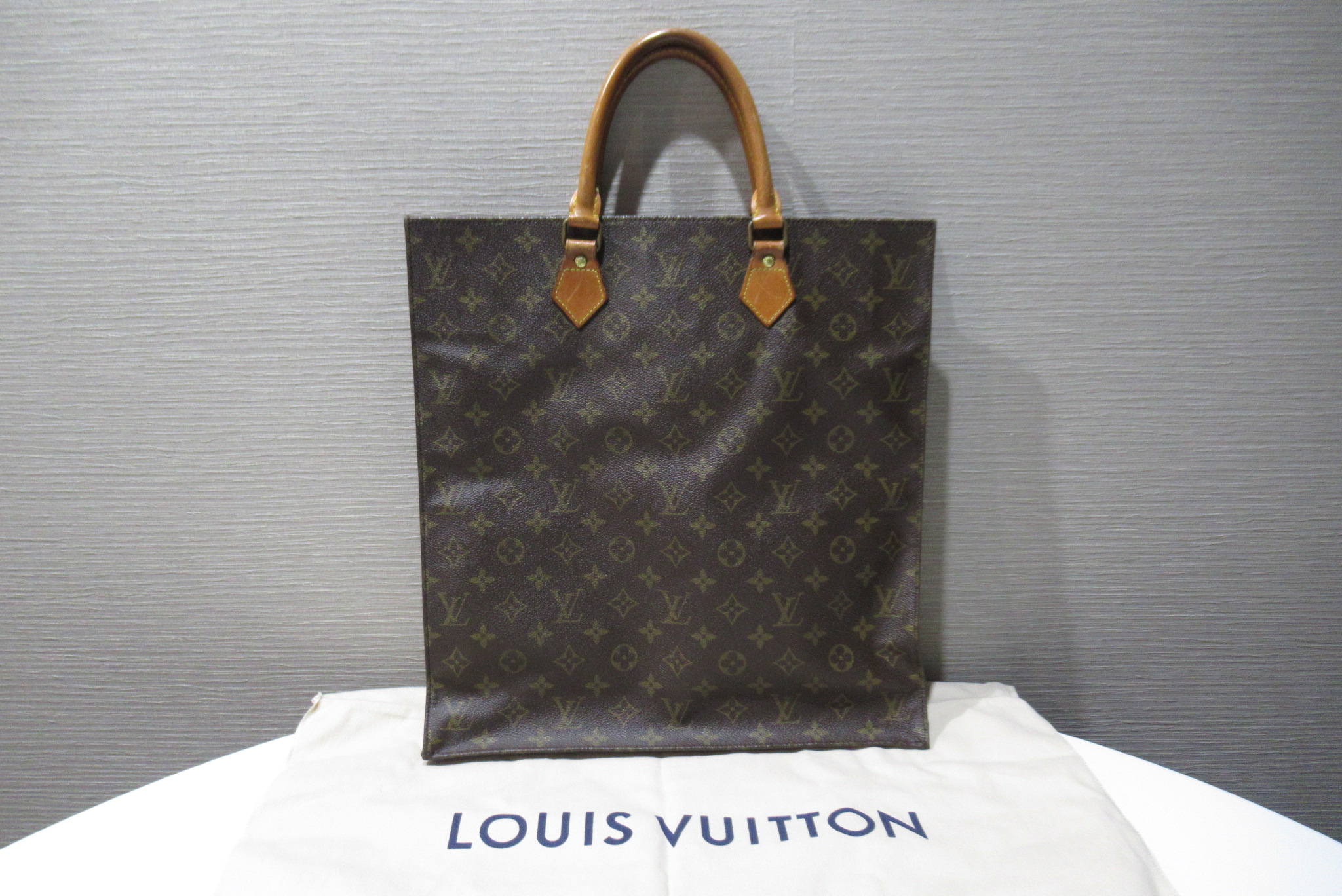 LOUIS VUITTON◇トートバッグ[仕入]/レザー/BRW/総柄/サック・プラ